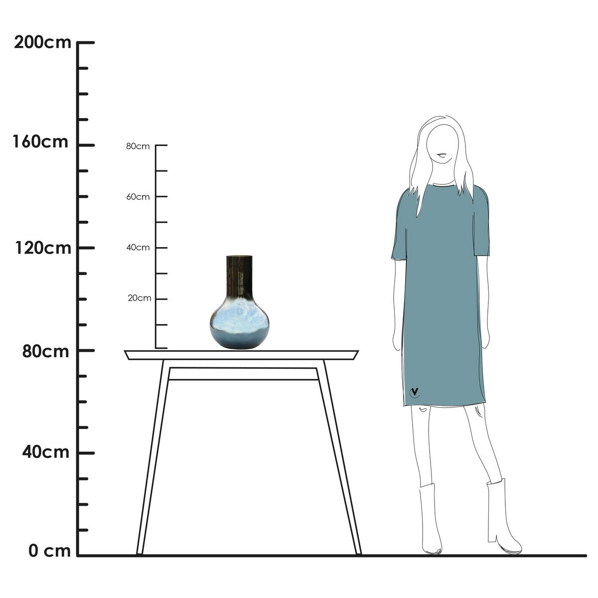 Vase- Seim S gloss grey