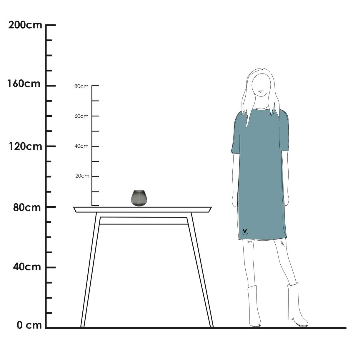 Tea -light holder - Tasman XS Gray (set of 2 pieces)