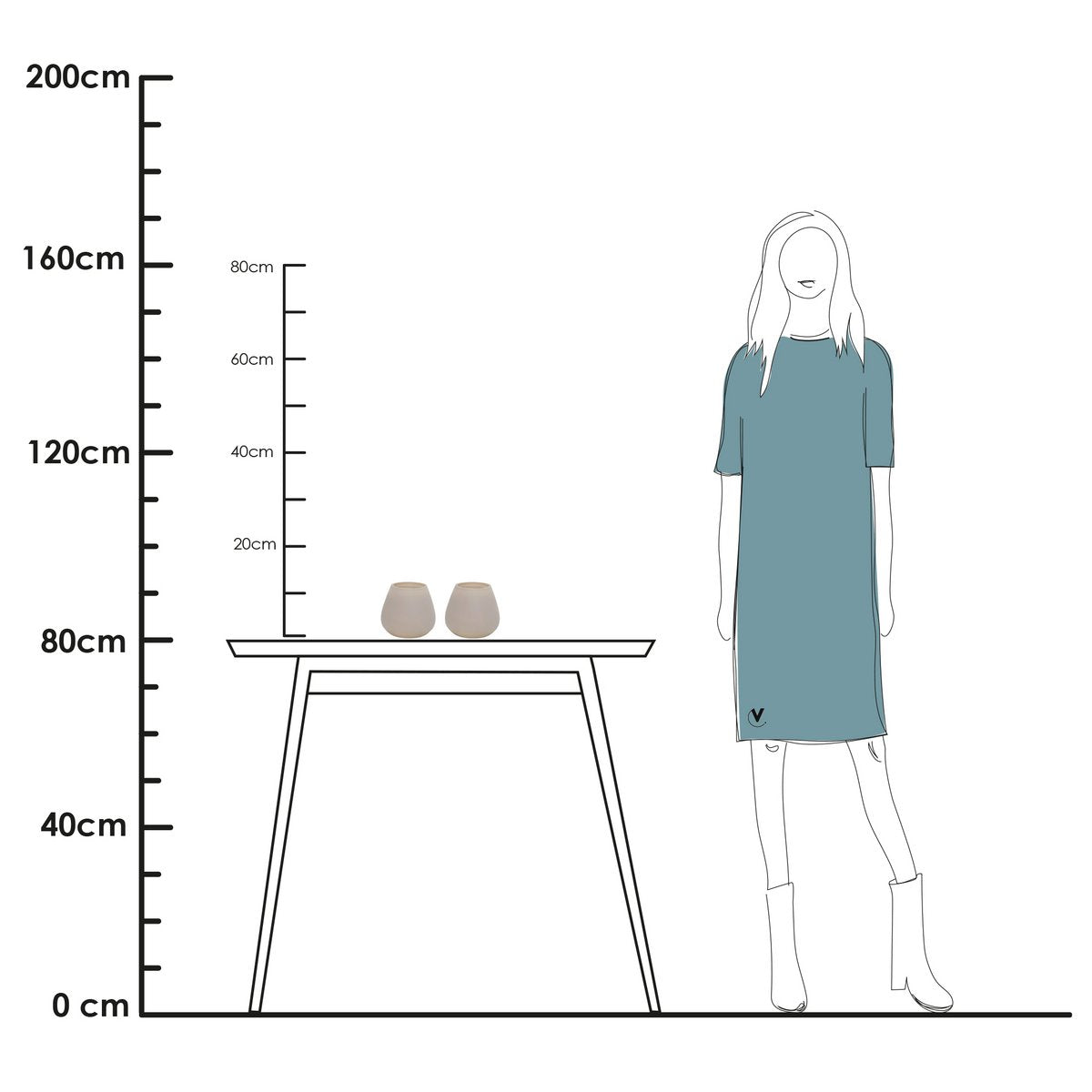 Tea -light holder - Tasman XS Matte Ivory (set of 2 pieces)