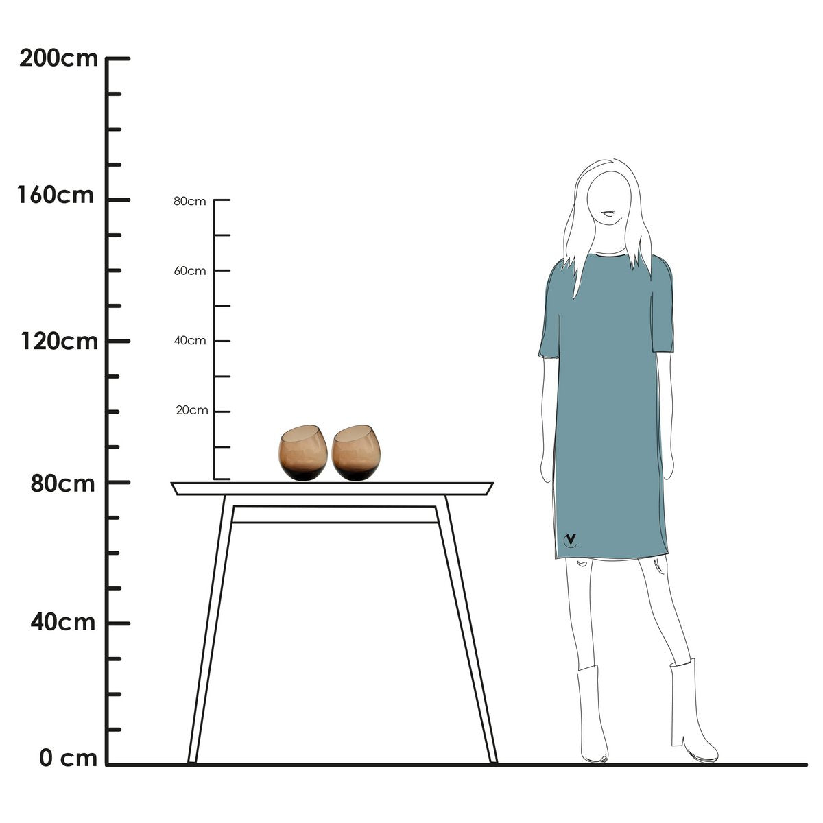 Theelichthouder - Moho Taupe (set van 2 stuks)