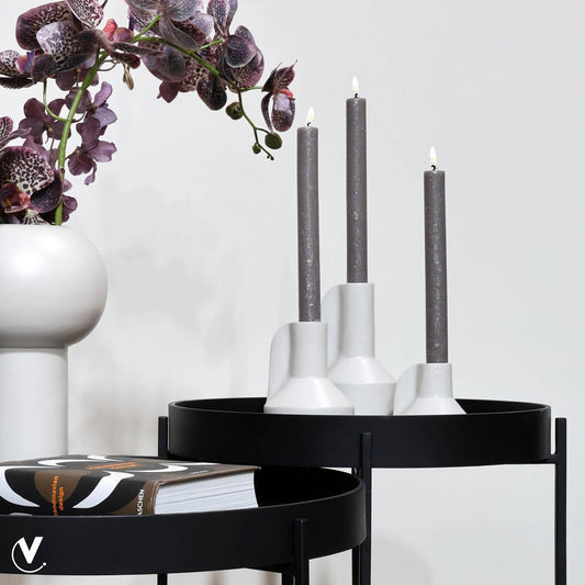 Kandelaar - Alota Ivoor Ø9 x H17/13/9 cm - Set van 3