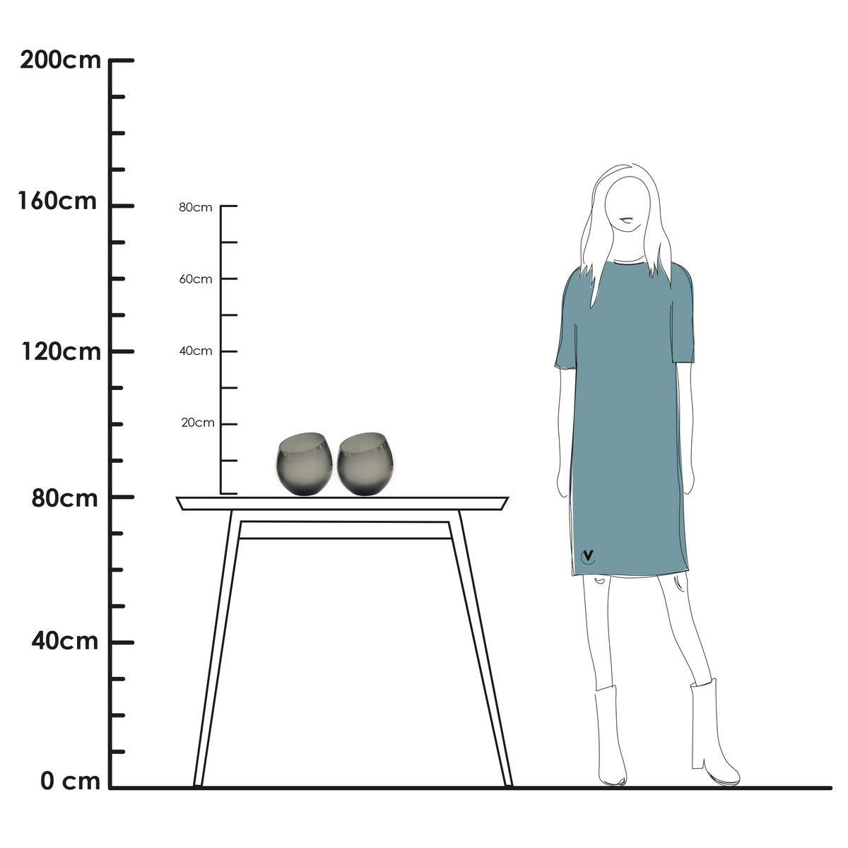 Theelichthouder - Moho Grijs (set van 2 stuks)