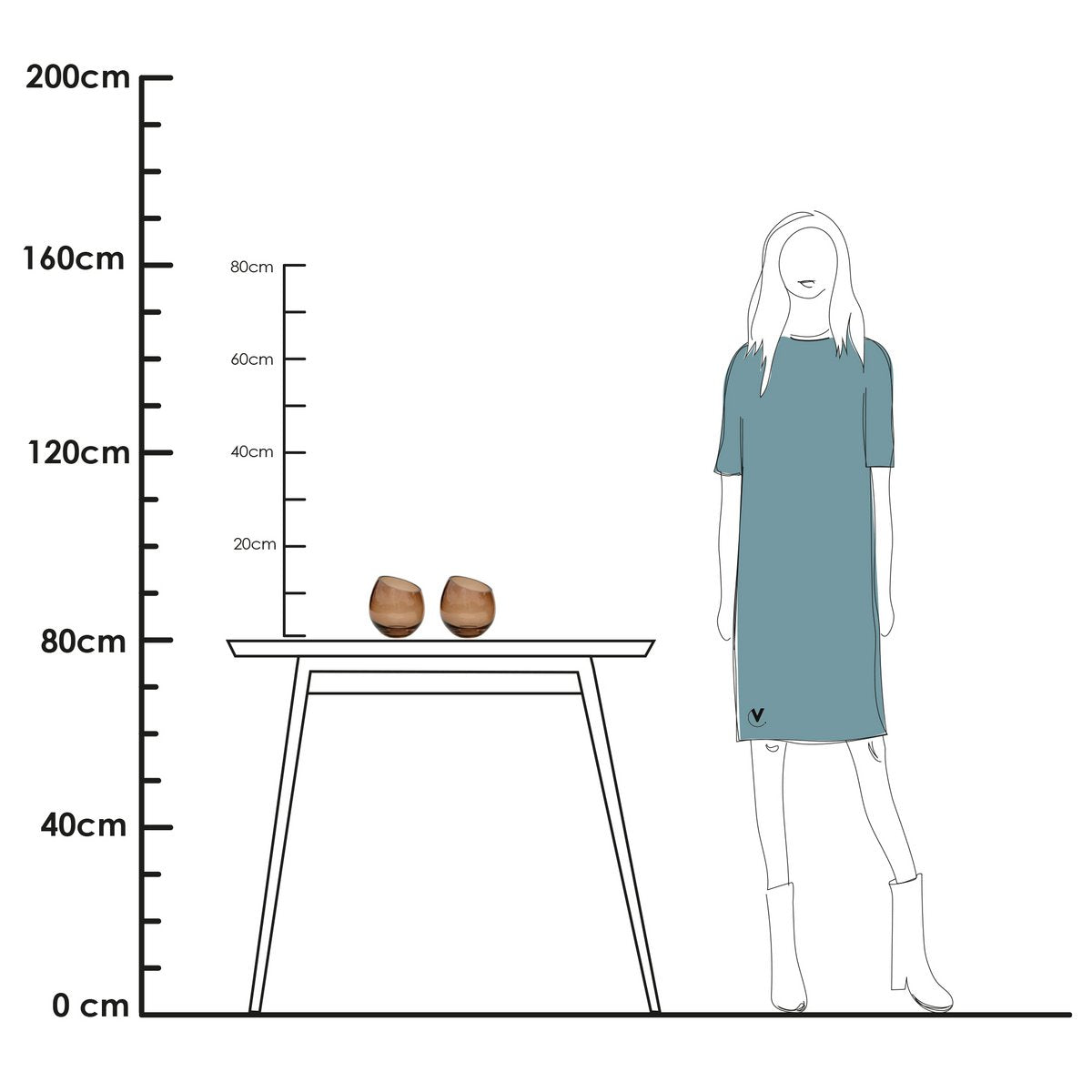 Theelichthouder - Moho Taupe (set van 2 stuks)