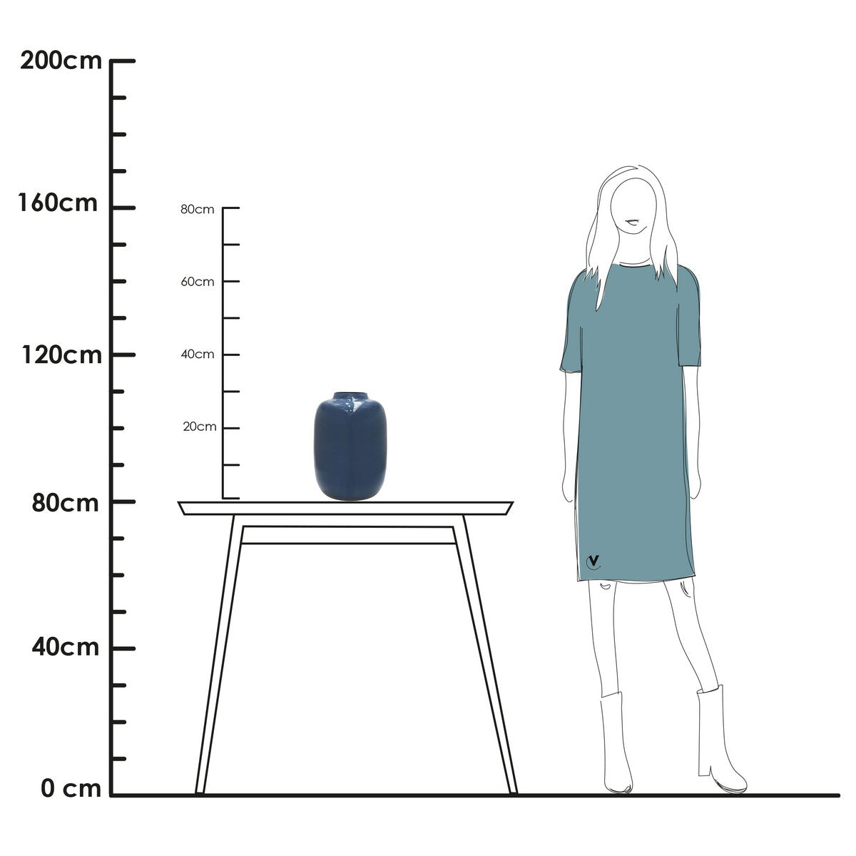 Vase - Artic dark blue-grey