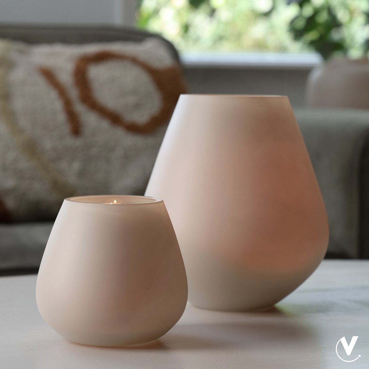 Tea -light holder - Tasman XS Matte Ivory (set of 2 pieces)