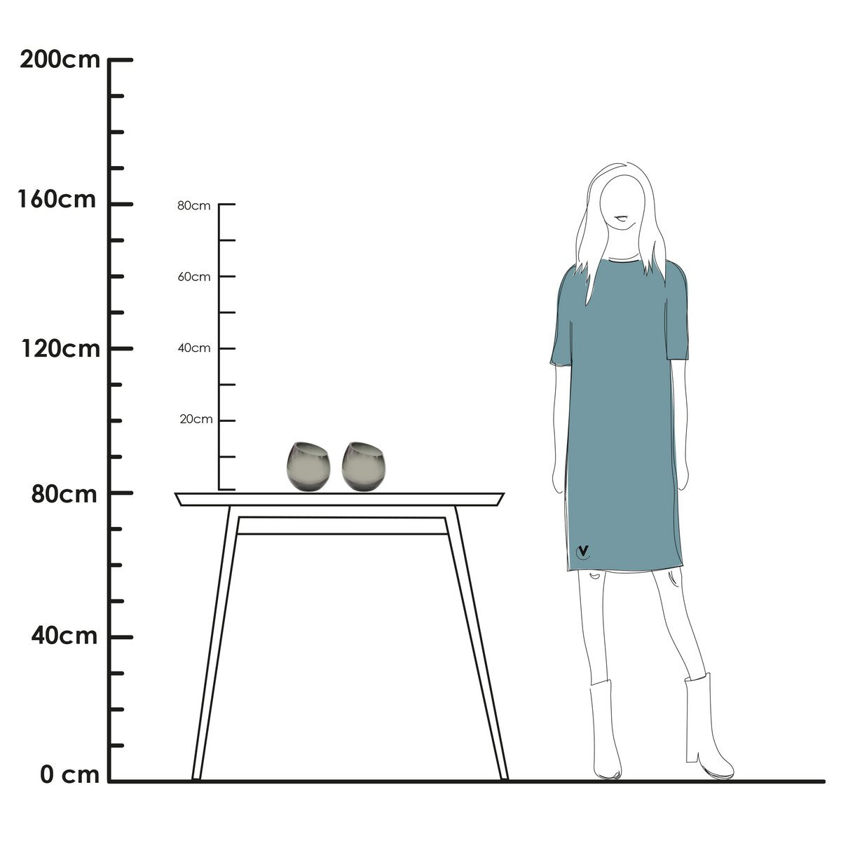 Theelichthouder - Moho Grijs (set van 2 stuks)
