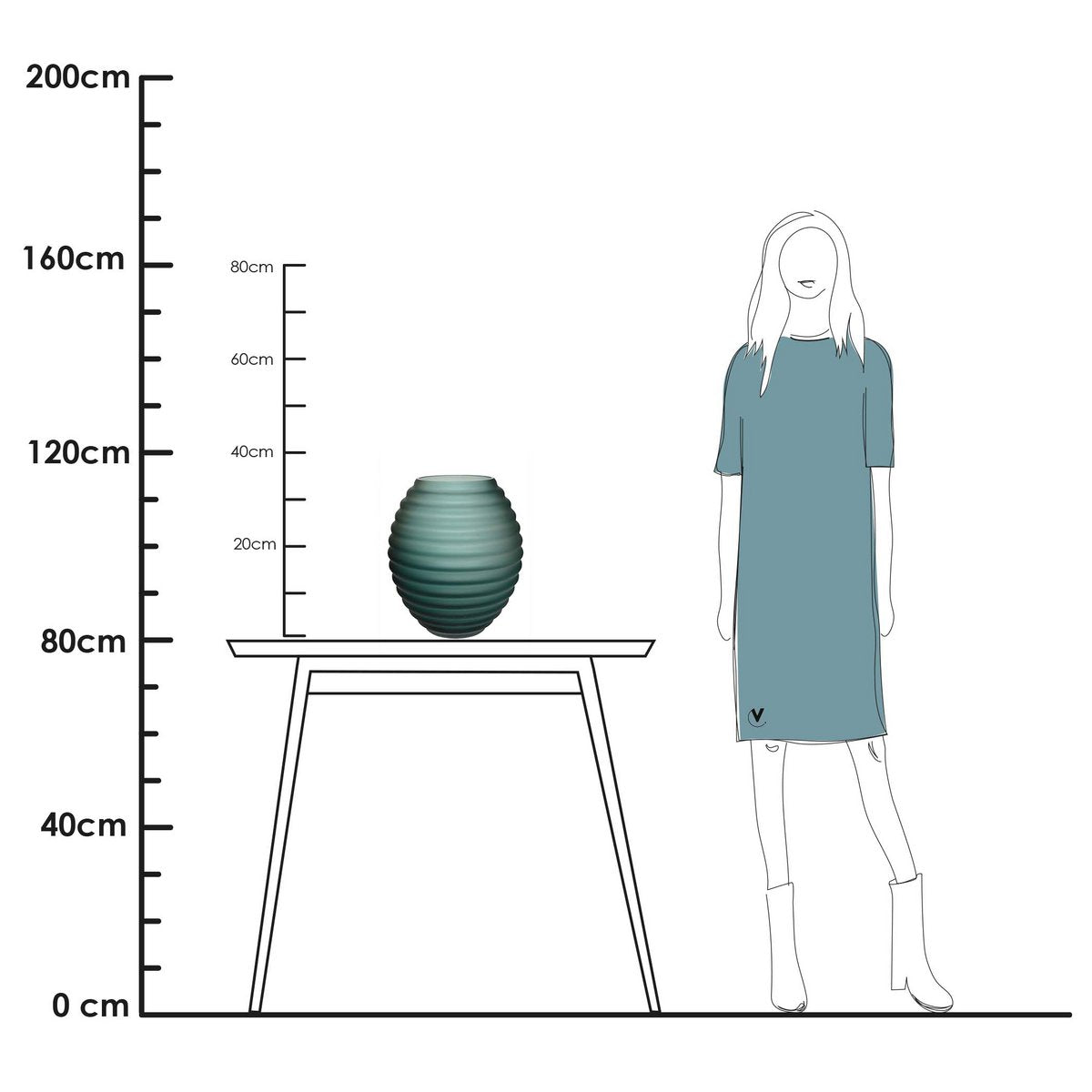 Vase - Chinko satin green