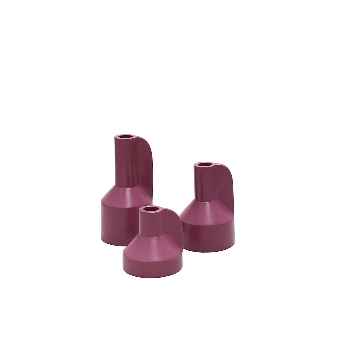Candle holder- alota mauve Ø9 x h17/13/9 cm - set van 3