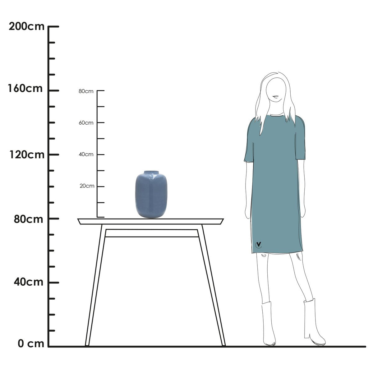 Vaas - Arctisch lichtblauw-grijs
