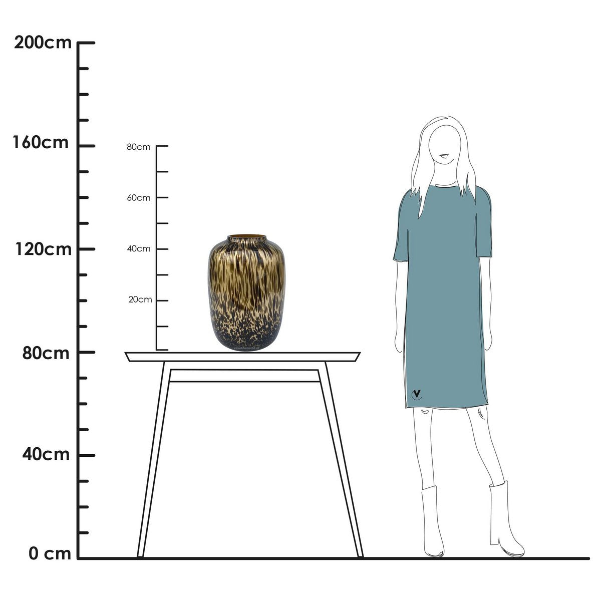 Vase - Artic gold cheetah