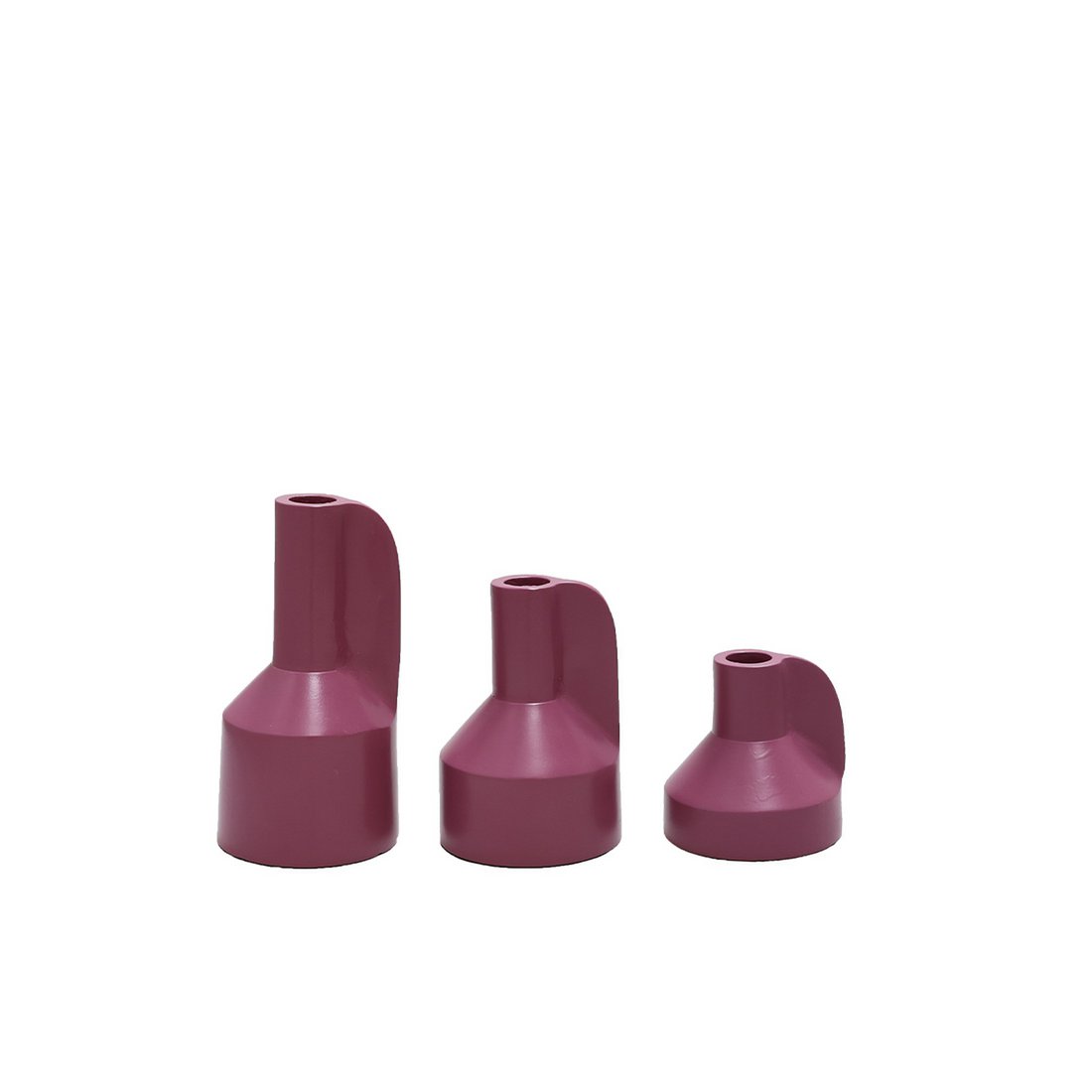 Candle holder- alota mauve Ø9 x h17/13/9 cm - set van 3