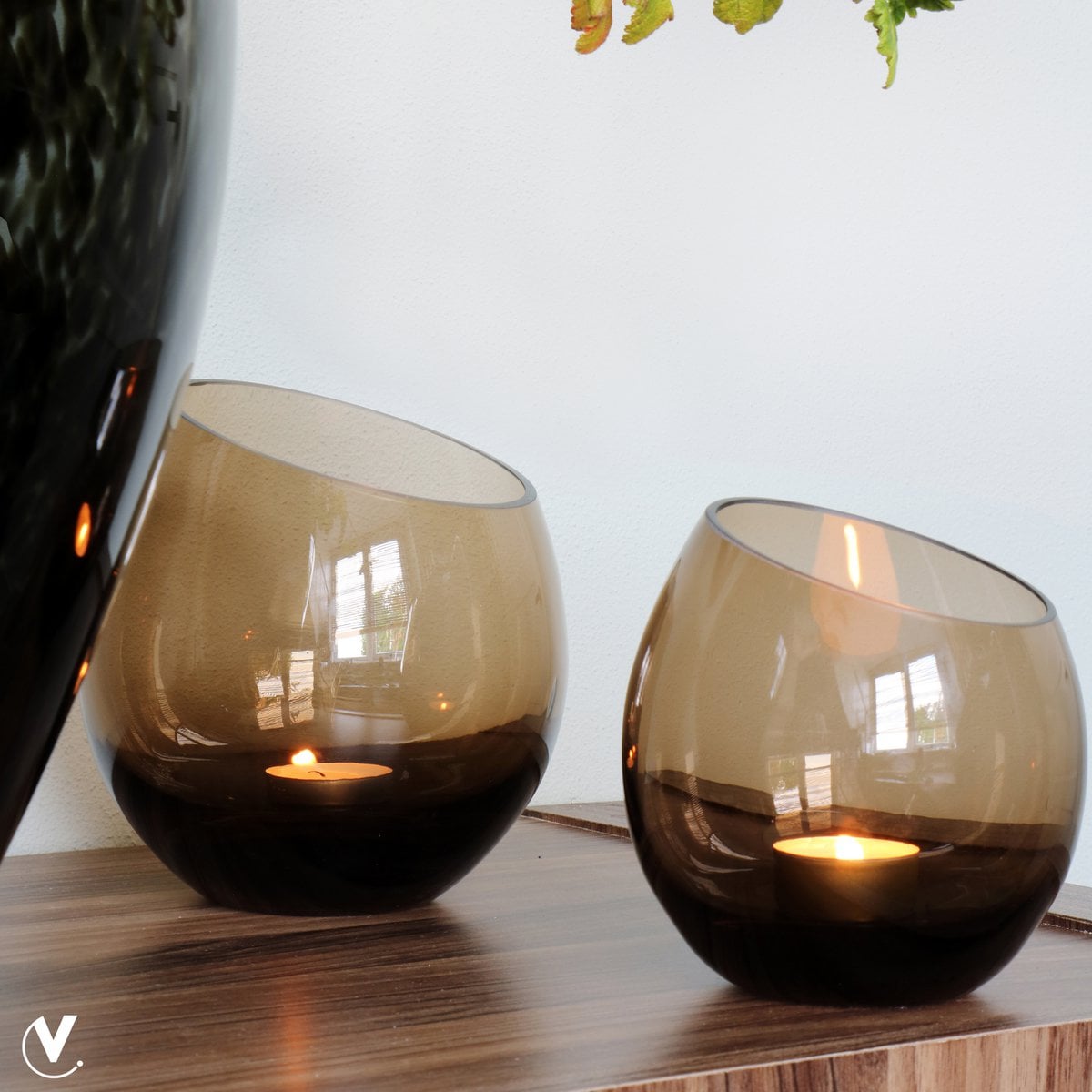 Theelichthouder - Moho Taupe (set van 2 stuks)