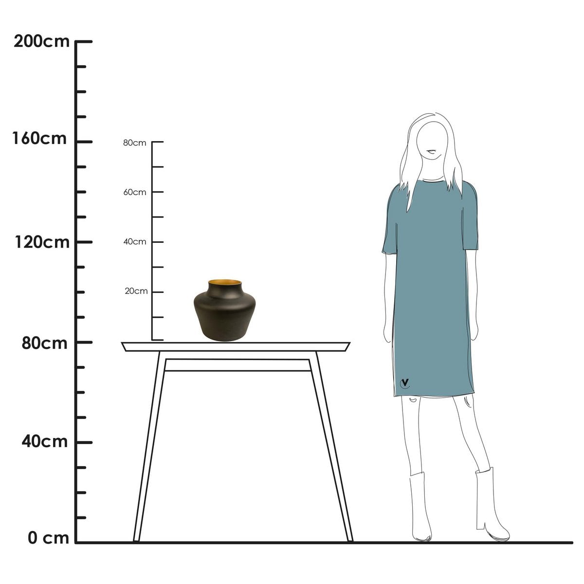 Vaas - Koraalzwart goud