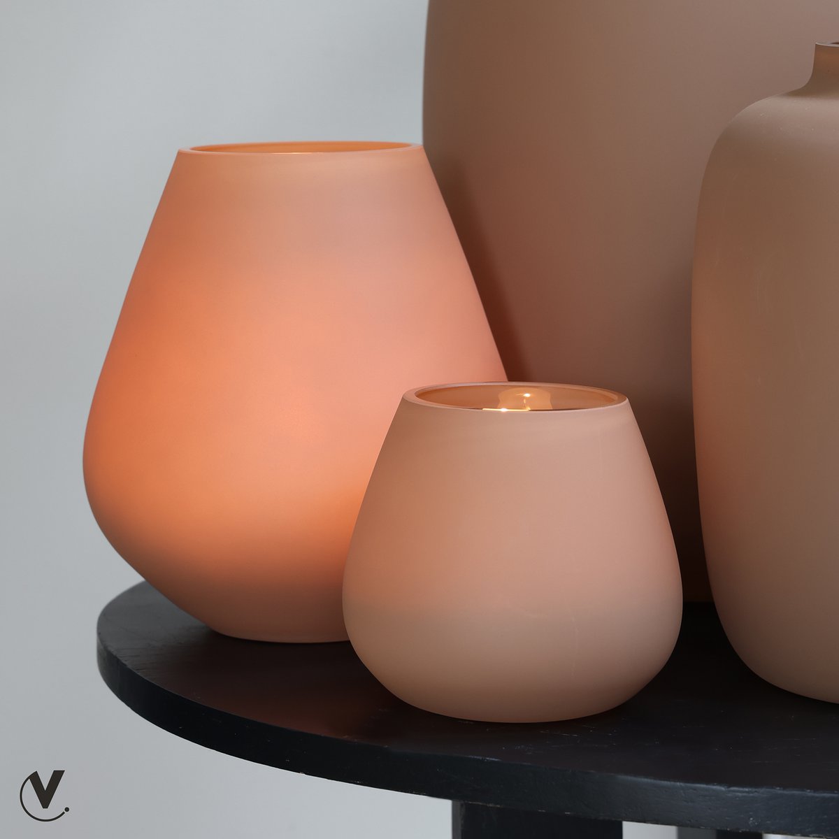 Tea -light holder - Tasman XS Matte Sand (set of 2 pieces)